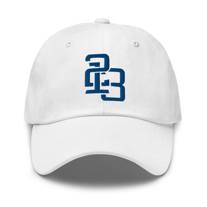 "213" Classic Dad Hat | Yupoong 6245CM | E Luna SELECT Tricrest 3 Royal Thread Front, Left Side & Back Logos