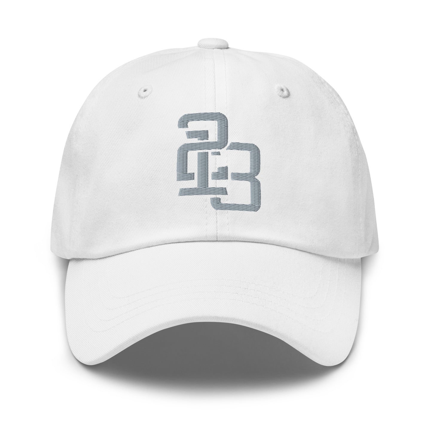 "213" Classic Dad Hat | Yupoong 6245CM | E Luna SELECT Tricrest 3 Grey Thread Front, Left Side & Back Logos