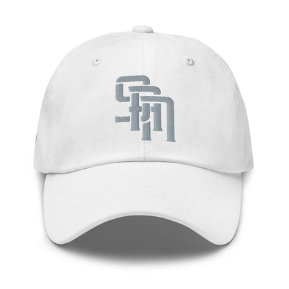 "SAN" Classic Dad Hat | Yupoong 6245CM | E Luna Brand PREMIUM Quadcrest 4 Grey Thread Logos: Front, Left, Right Signature & Back [3D Puff Edition]