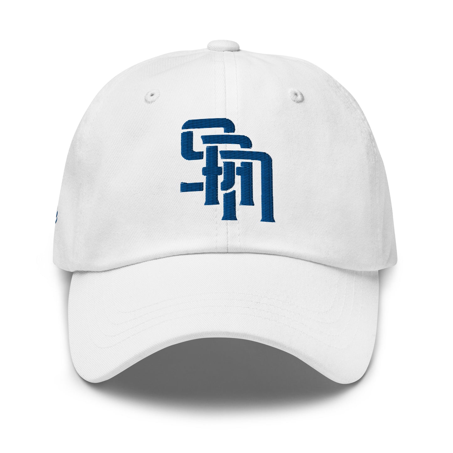 "SAN" Classic Dad Hat | Yupoong 6245CM | E Luna Brand PREMIUM Quadcrest 4 Royal Thread Logos: Front, Left, Right Signature & Back [3D Puff Edition]