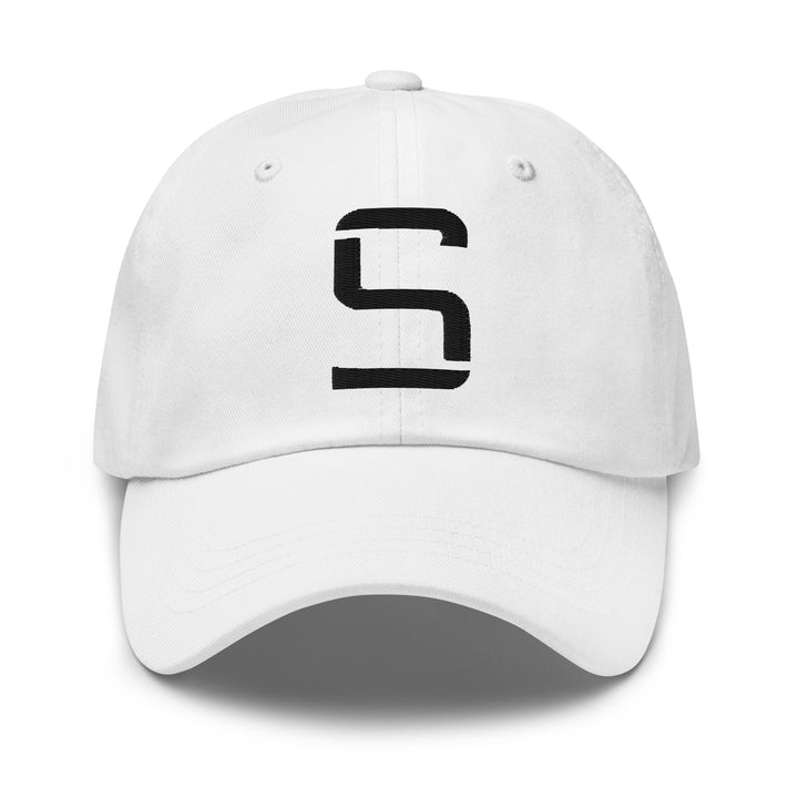 "S" Classic Dad Hat | E Luna Brand ESSENTIAL | 2 Black Thread Logos | 3D Puff Edition