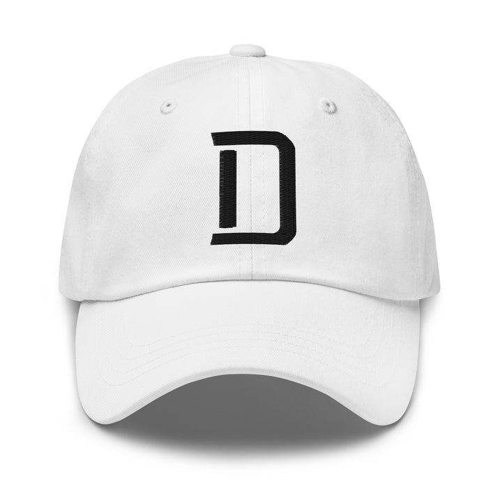 "D" Classic Dad Hat | E Luna Brand ESSENTIAL | 2 Black Thread Logos | 3D Puff Edition