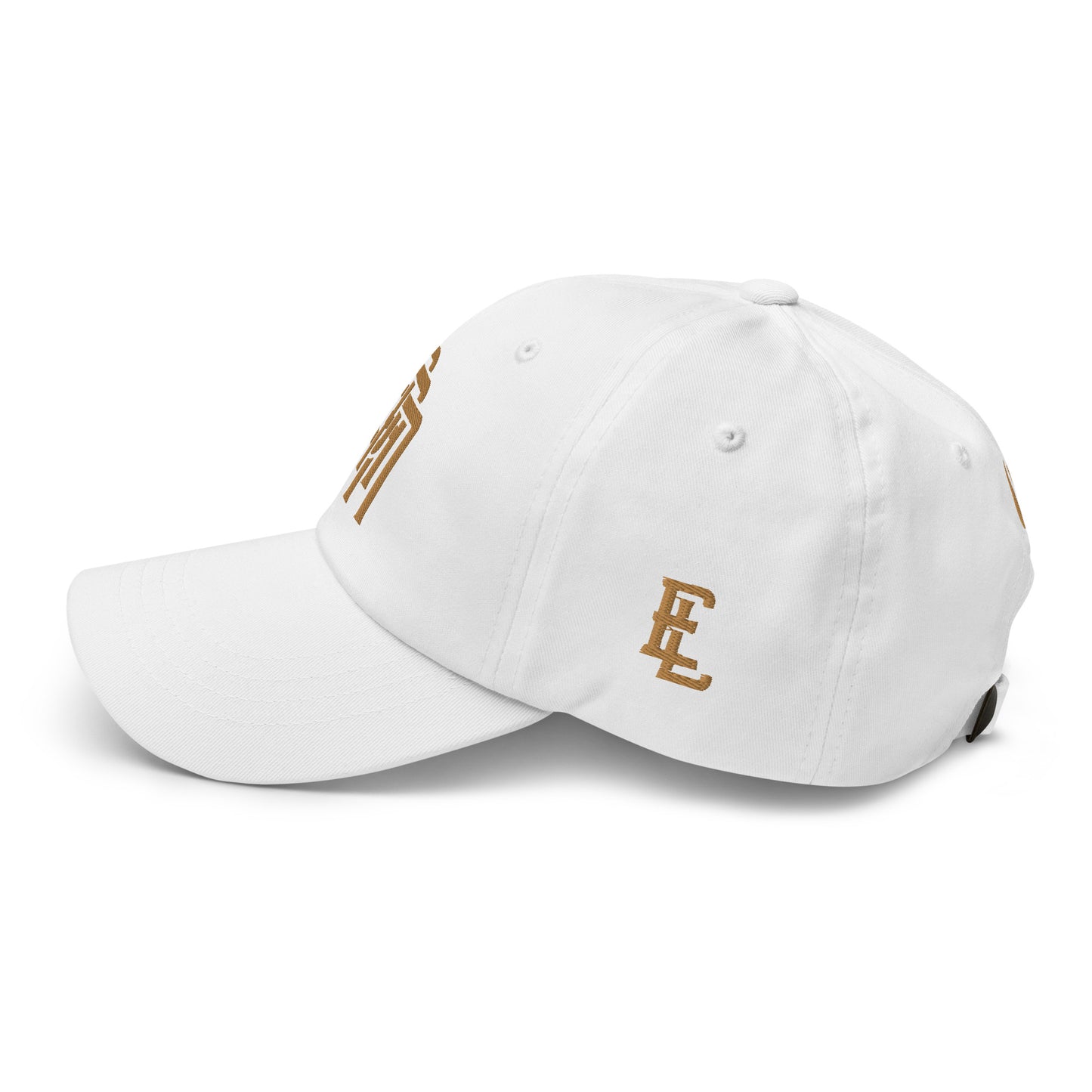 "SAN" Classic Dad Hat | Yupoong 6245CM | E Luna Brand PREMIUM Quadcrest 4 Old Gold Thread Logos: Front, Left, Right Signature & Back [3D Puff Edition]