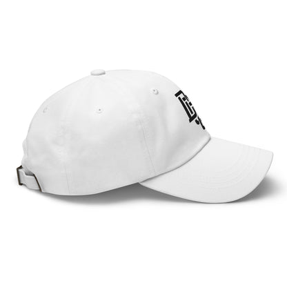 "DGO" Classic Dad Hat | Yupoong 6245CM | E Luna Brand ESSENTIAL Duocrest 2 Black Thread Logos: Front & Left