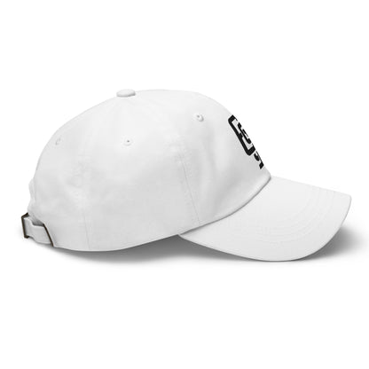 "619" Classic Dad Hat | Yupoong 6245CM | E Luna Brand ESSENTIAL Duocrest 2 Black Thread Logos: Front & Left