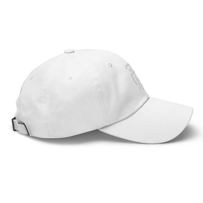 "213" Classic Dad Hat | Yupoong 6245CM | E Luna SELECT Tricrest 3 White Thread Front, Left Side & Back Logos