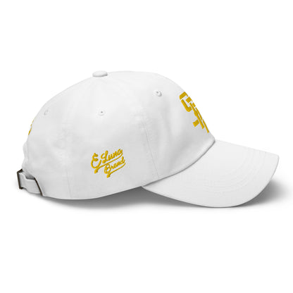 "SAN" Classic Dad Hat | Yupoong 6245CM | E Luna Brand PREMIUM Quadcrest 4 Gold Thread Logos: Front, Left, Right Signature & Back [3D Puff Edition]