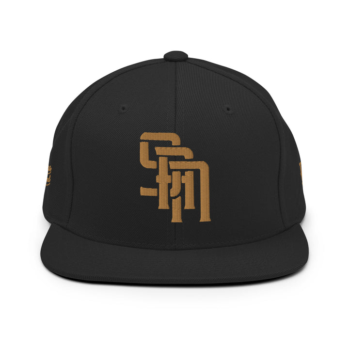 "SAN" Wool Blend Snapback | E Luna Brand PREMIUM | 4 Old Gold Thread Logos | 3D Puff Edition
