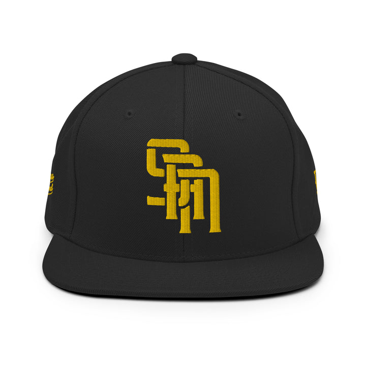 "SAN" Wool Blend Snapback | E Luna Brand PREMIUM | 4 Gold Thread Logos | 3D Puff Edition