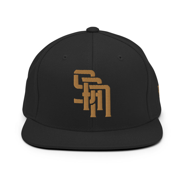 "SAN" Wool Blend Snapback | E Luna Brand SELECT | 3 Old Gold Thread Logos | 3D Puff Edition