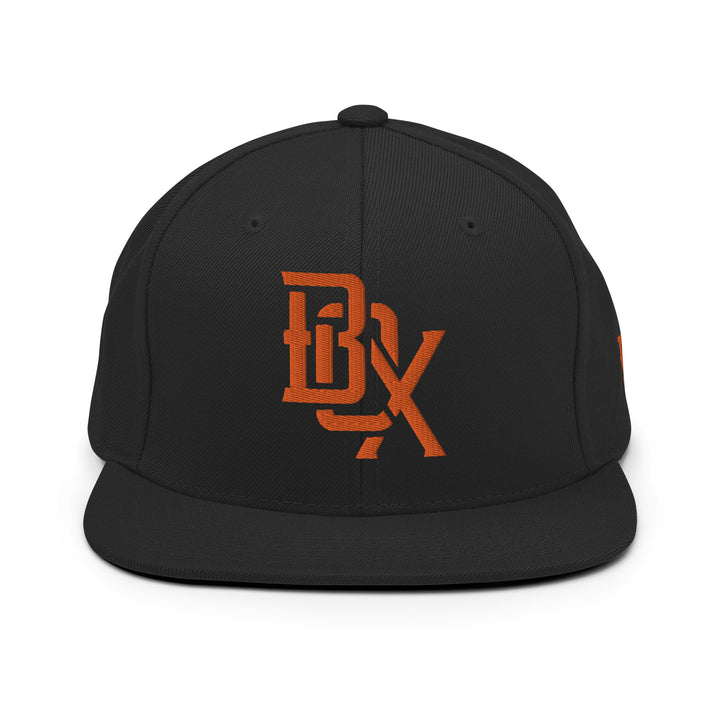 "BOX" Wool Blend Snapback | E Luna Brand ESSENTIAL | 2 Orange Thread Logos