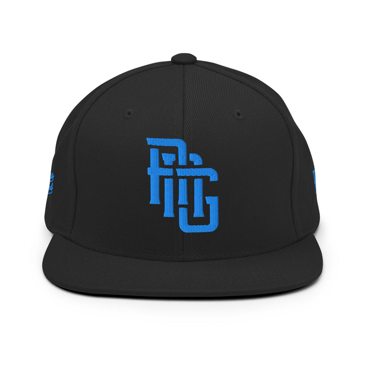 "ANG" Wool Blend Snapback | E Luna Brand PREMIUM | 4 Aqua/Teal Thread Logos [3D Puff Edition]
