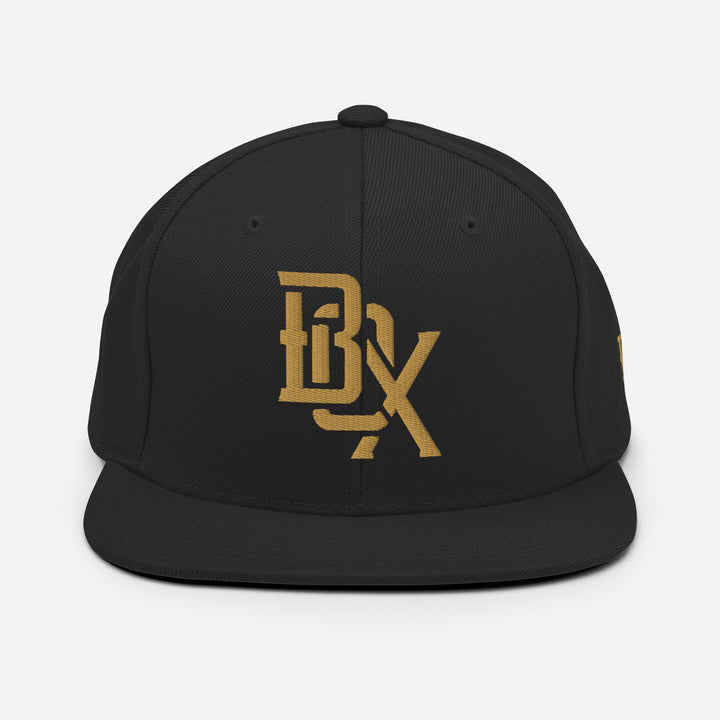 "BOX" Wool Blend Snapback | E Luna Brand SELECT | 3 Old Gold Thread Logos [3D Puff Edition]