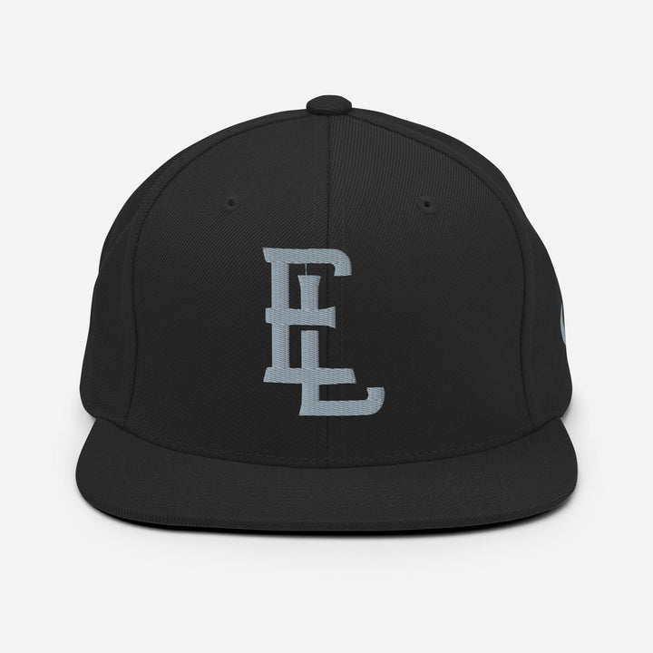 "EL" Wool Blend Snapback | E Luna Brand ESSENTIAL | 2 Grey Thread Logos