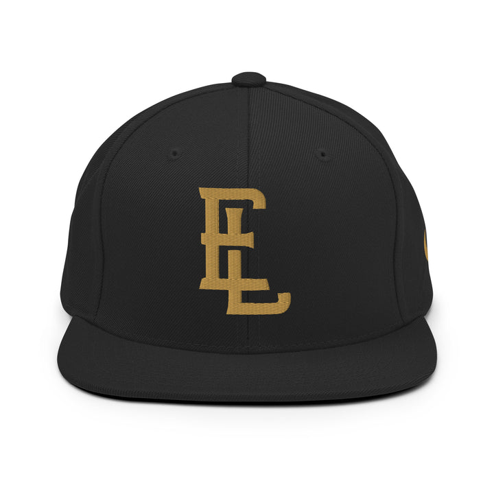 "EL" Wool Blend Snapback | E Luna Brand ESSENTIAL | 2 Old Gold Thread Logos