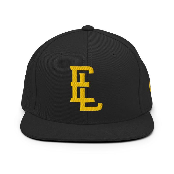 "EL" Wool Blend Snapback | E Luna Brand ESSENTIAL | 2 Gold Thread Logos