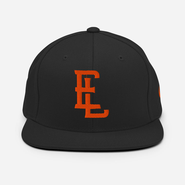 "EL" Wool Blend Snapback | E Luna Brand ESSENTIAL | 2 Orange Thread Logos