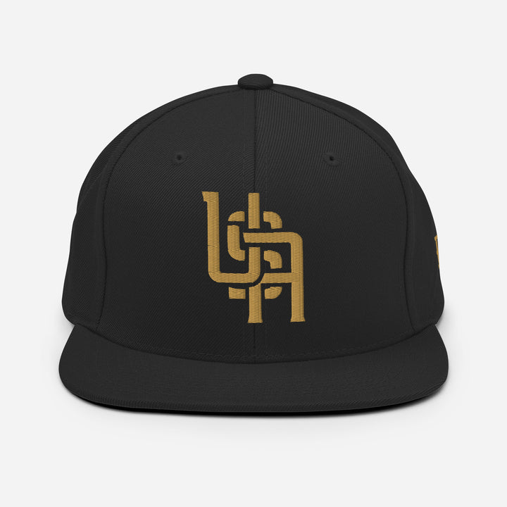 "USA" Wool Blend Snapback | E Luna Brand ESSENTIAL | 2 Old Gold Thread Logos