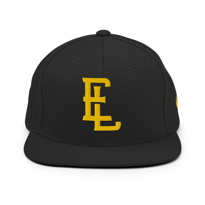 "EL" Wool Blend Snapback | E Luna Brand SELECT | 3 Gold Thread Logos | 3D Puff Edition