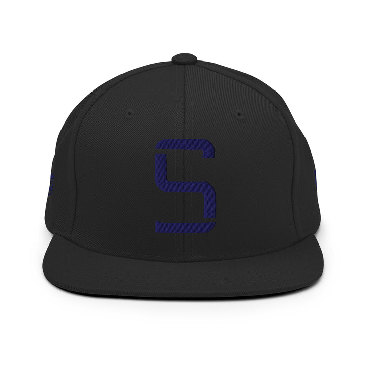 "S" Wool Blend Snapback | E Luna Brand PREMIUM | 4 Navy Thread Logos | 3D Puff Edition