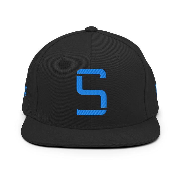 "S" Wool Blend Snapback | E Luna Brand PREMIUM | 4 Aqua/Teal Thread Logos | 3D Puff Edition