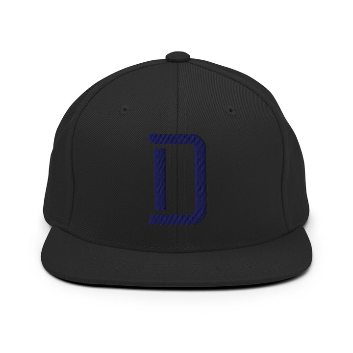 "D" Wool Blend Snapback | E Luna Brand CLASSIC | 1 Navy Thread Logo | 3D Puff Edition