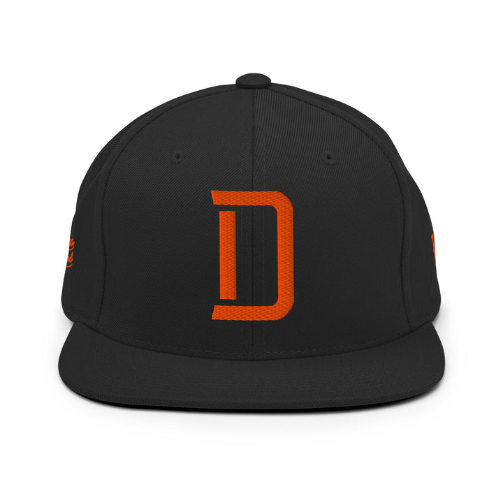 "D" Wool Blend Snapback | E Luna Brand PREMIUM | 4 Orange Thread Logos | 3D Puff Edition