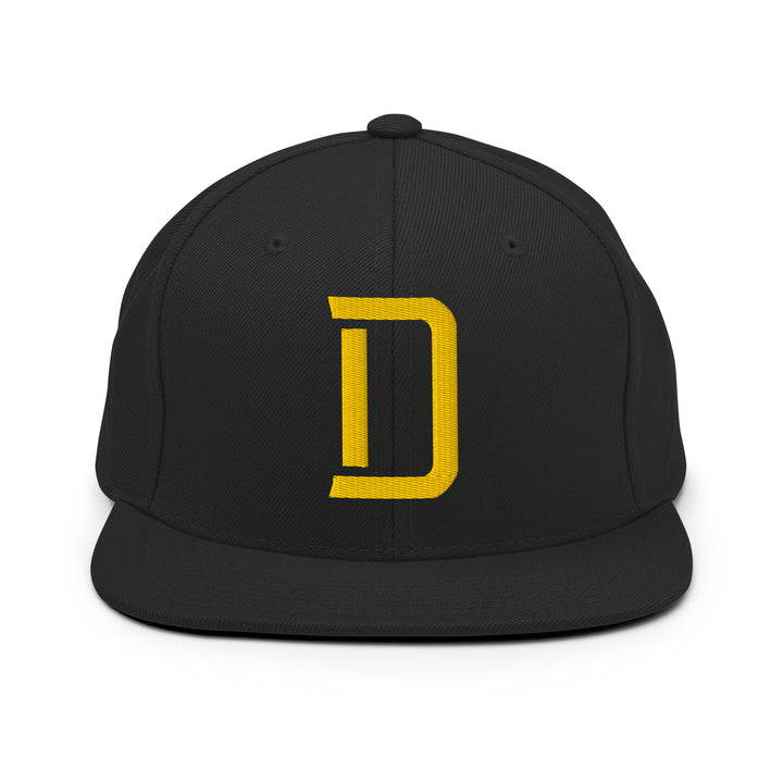 "D" Wool Blend Snapback | E Luna Brand CLASSIC | 1 Gold Thread Logo | 3D Puff Edition