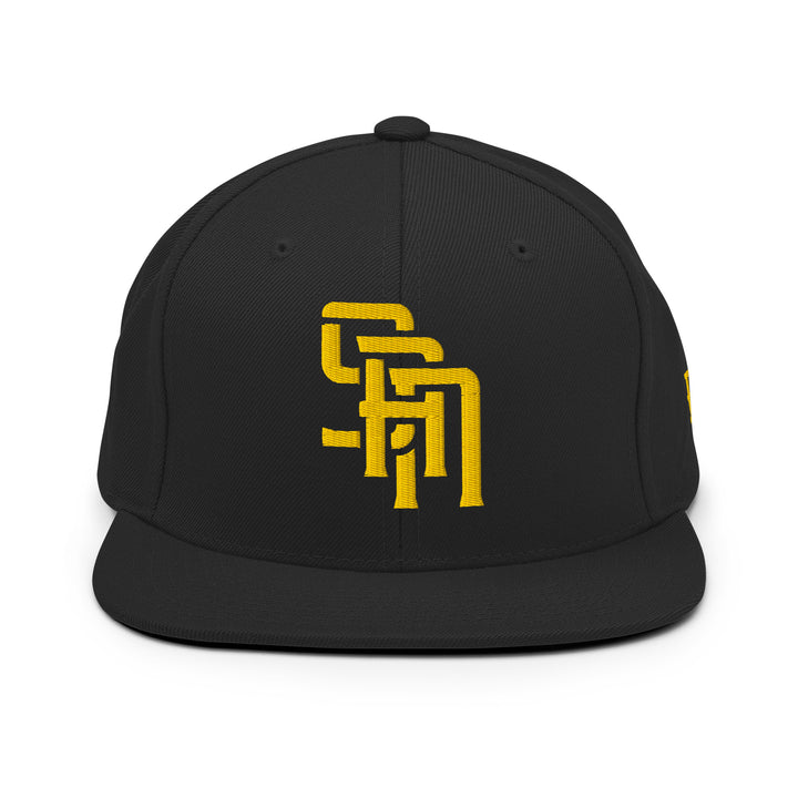 "SAN" 2.0 Wool Blend Snapback | E Luna Brand ESSENTIAL | 2 Gold Thread Logos | 3D Puff Edition