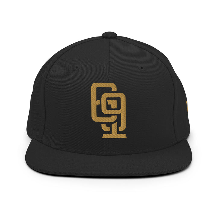 "619" Wool Blend Snapback | E Luna Brand ESSENTIAL | 2 Old Gold Thread Logos | 3D Puff Edition