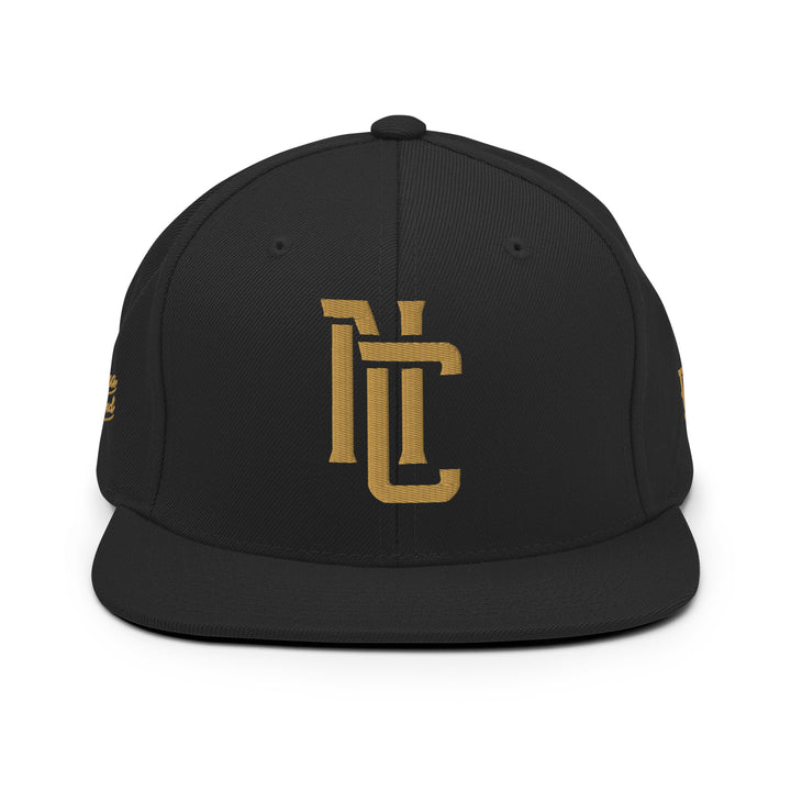 "NC" 2.0 Wool Blend Snapback | E Luna Brand PREMIUM | 4 Old Gold Thread Logos | 3D Puff Edition
