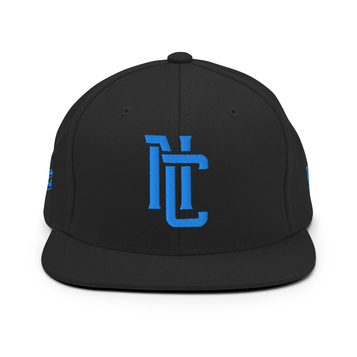 "NC" 2.0 Wool Blend Snapback | E Luna Brand PREMIUM | 4 Aqua/Teal Thread Logos | 3D Puff Edition