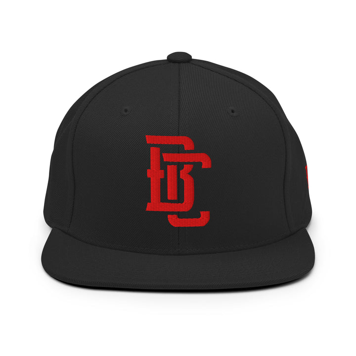"BC" Wool Blend Snapback | E Luna Brand ESSENTIAL | 2 Red Thread Logos | 3D Puff Edition