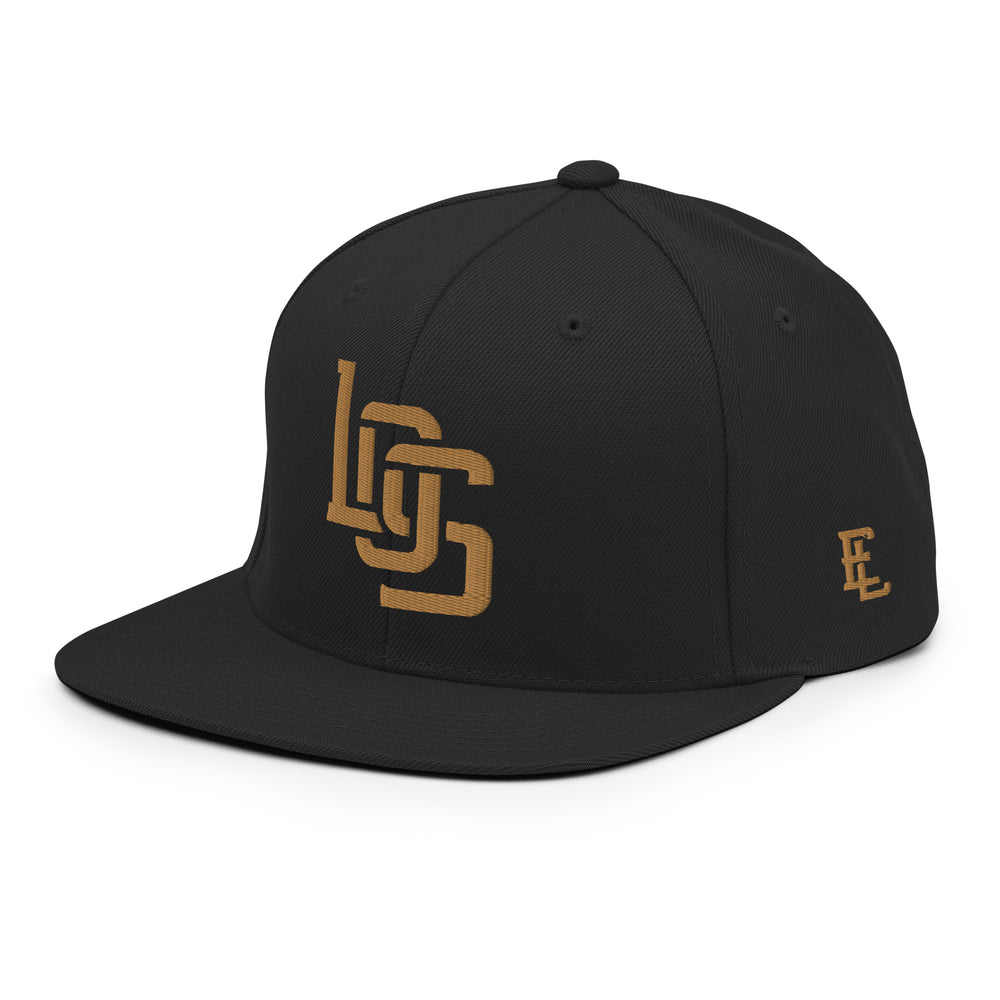"LOS" Wool Blend Snapback | E Luna Brand ESSENTIAL | 2 Old Gold Thread Logos