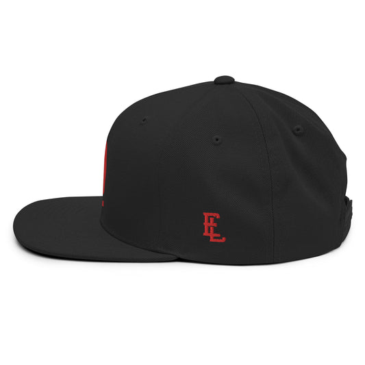 "619" Wool Blend Snapback | E Luna Brand ESSENTIAL | 2 Red Thread Logos | 3D Puff Edition