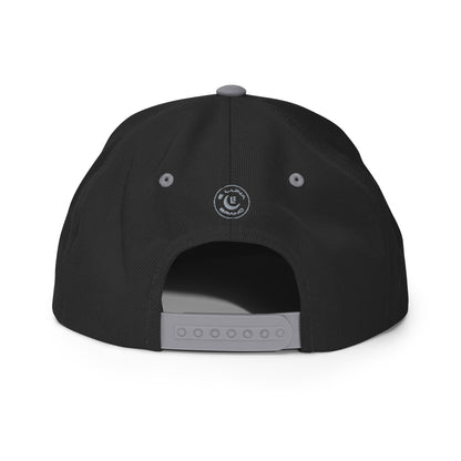 "213" Wool Blend Snapback Hat | Yupoong 6089M | E Luna SELECT Tricrest 3 Grey Thread Front, Left Side & Back Logos