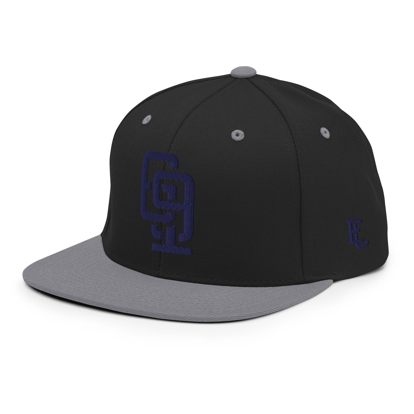 "619" Wool Blend Snapback | E Luna Brand ESSENTIAL | 2 Navy Thread Logos