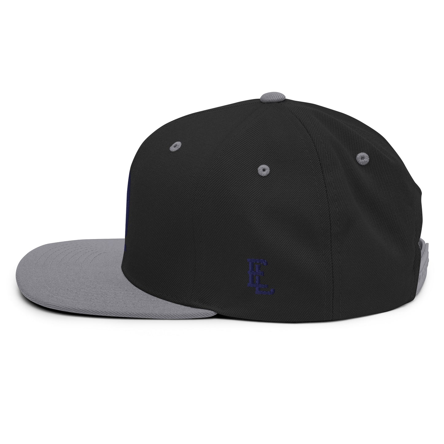 "619" Wool Blend Snapback | E Luna Brand ESSENTIAL | 2 Navy Thread Logos