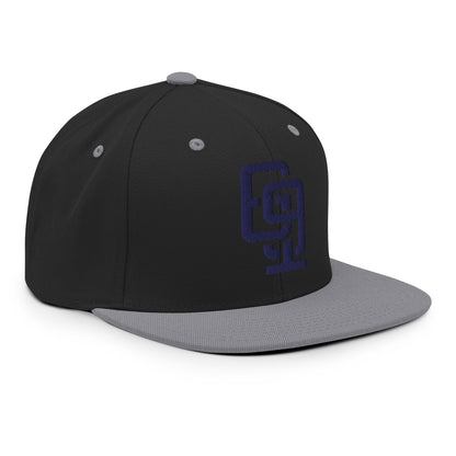 "619" Wool Blend Snapback | E Luna Brand ESSENTIAL | 2 Navy Thread Logos