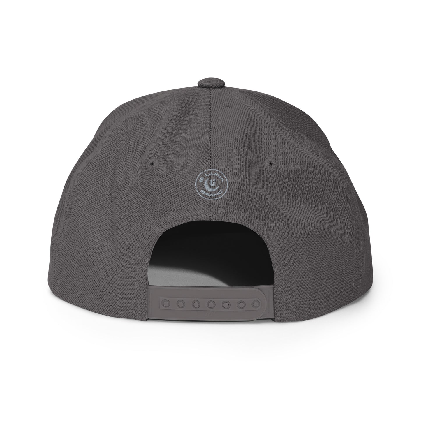 "213" Wool Blend Snapback Hat | Yupoong 6089M | E Luna SELECT Tricrest 3 Grey Thread Front, Left Side & Back Logos