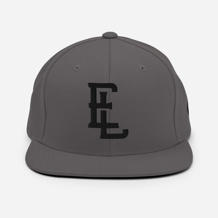 "EL" Wool Blend Snapback | E Luna Brand ESSENTIAL | 2 Black Thread Logos