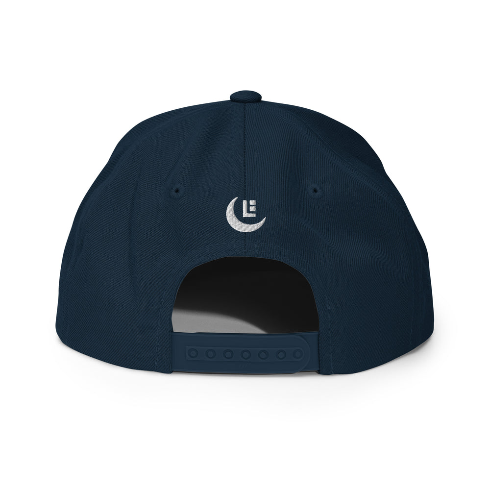 Boné SAN com Aba Reta em Lã Mista | E Luna Brand PREMIUM | 4 Logos Bordados em Linha Branca | Edição com Bordado 3D