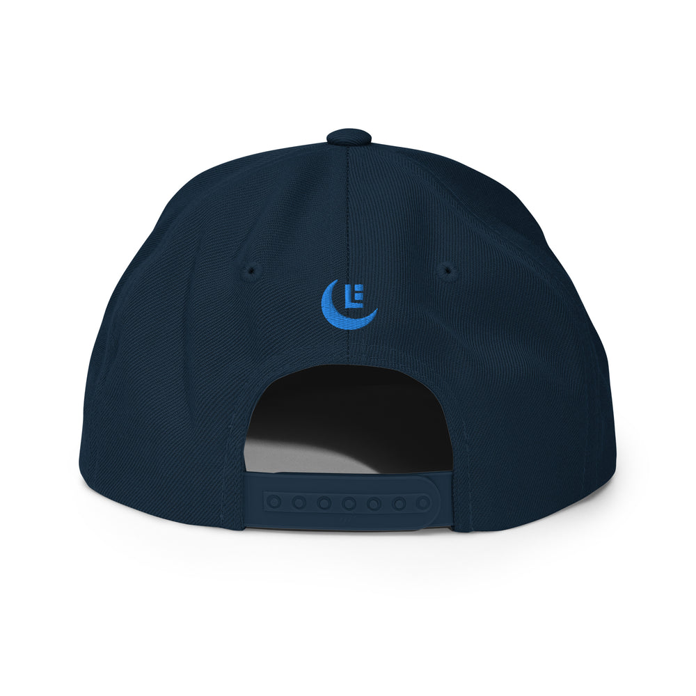 Gorra Snapback de Mezcla de Lana "SAN" | E Luna Brand PREMIUM | 4 Logotipos Hilo Aqua/Verde Azulado | Edición 3D Puff