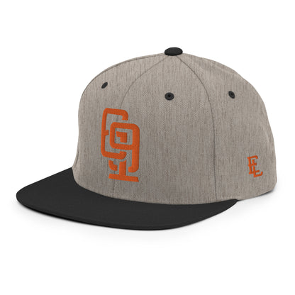 "619" Wool Blend Snapback | E Luna Brand ESSENTIAL | 2 Orange Thread Logos