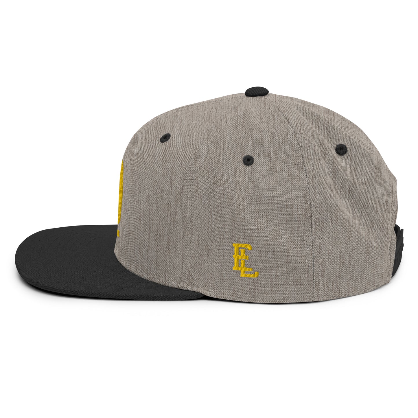 "619" Wool Blend Snapback | E Luna Brand ESSENTIAL | 2 Gold Thread Logos