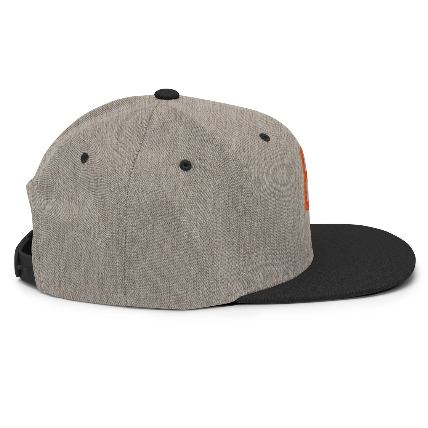 "619" Wool Blend Snapback | E Luna Brand ESSENTIAL | 2 Orange Thread Logos