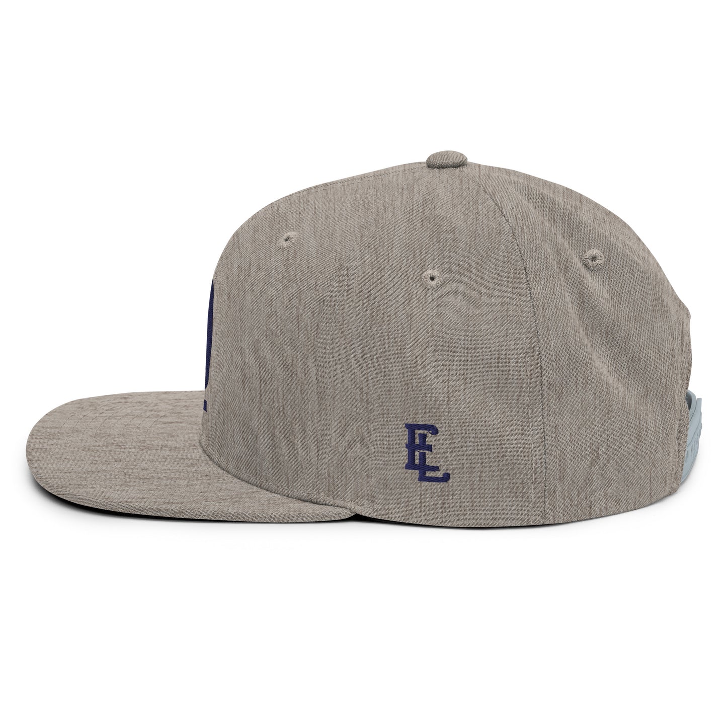 "619" Wool Blend Snapback | E Luna Brand ESSENTIAL | 2 Navy Thread Logos