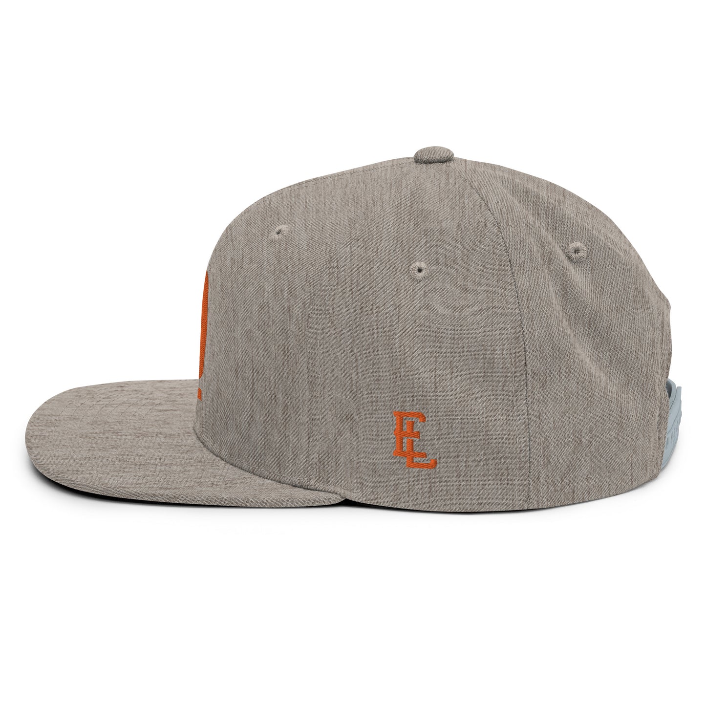 "619" Wool Blend Snapback | E Luna Brand ESSENTIAL | 2 Orange Thread Logos