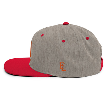 "619" Wool Blend Snapback | E Luna Brand ESSENTIAL | 2 Orange Thread Logos