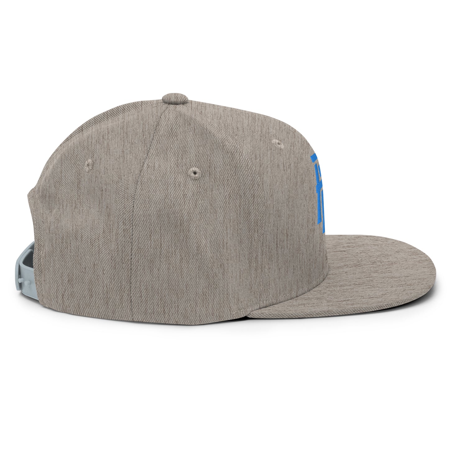 "ANG" Wool Blend Snapback Hat | Yupoong 6089M | E Luna Brand ESSENTIAL Duocrest 2 Aqua/Teal Thread Front & Left Side Logos